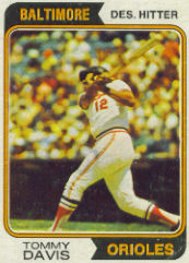 1974 Topps Baseball Cards      396     Tommy Davis